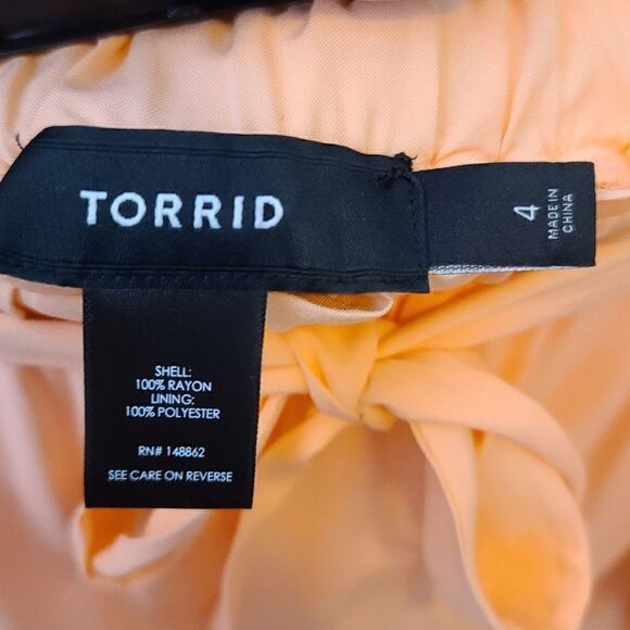 4X 26W Peach Paperbag Waist Mid Shorts Lined Light - Picture 11 of 11